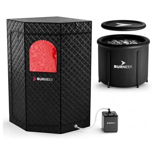 Burneek® Halo Sauna - Heats to 150°F - 1500W Steam Unit, Insulated Cover, Portable Chair, Floor Mat, Remote Control, & Carry Bag - Home Spa for Recovery - 1-Year Warranty (Halo Sauna Red Light)