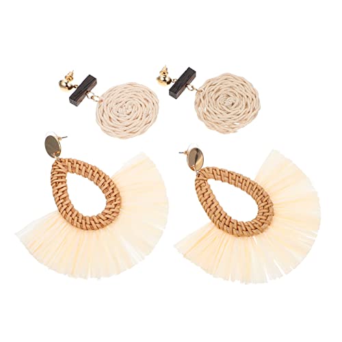 CALLARON 2 Pares aretes women pendientes de ratán accesorios de playa para mujer Gargantilla mujeres praia colgantes para mujer pendientes de la joyería pendientes colgantes Rota