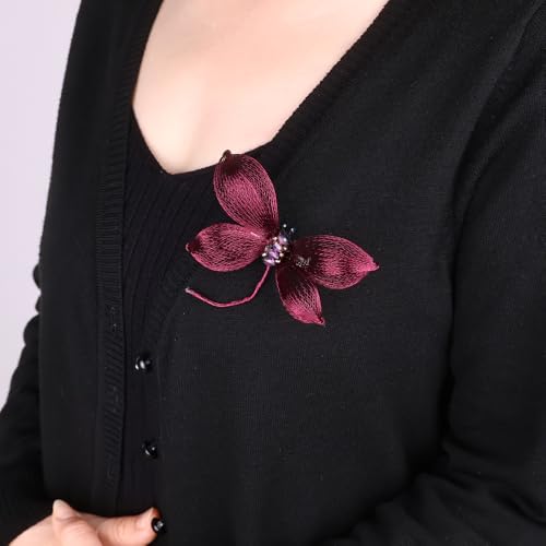 Image of Unique Sparkling Shawl Brooch Pins for Women - Personalized Stylish Pattern Design Jewelry Brooch for Sweaters Accessory for Women's Cardigan & Party Outfits