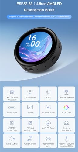 Mejora tus interfaces gráficas lentas con la placa TUOPUONE ESP32-S3 AMOLED 2