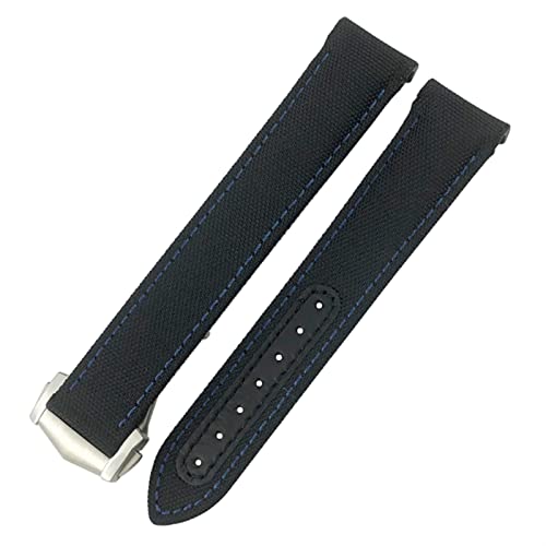 Bracelet Omega 300 en tissu nylon bleu | Finition haute horlogerie