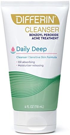 Differin Daily Deep Cleanser - Fórmula sensible para la piel, 4 onzas
