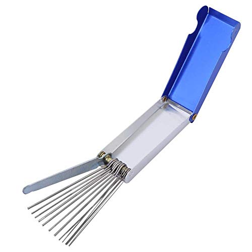 ギター修理ツール ギターブリッジサドルナットファイルセット 防錆 耐久性 長いシャフトギターナットスロットファイル 楽器アクセサリー(ボックスパック)