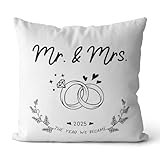 M-Qizi Mr and Mrs Wedding Gifts Pillow Covers 18x18, Wedding Gifts for Couples 2025 Newlyweds Bride Groom, Newly Wed Gifts for The Couple, Just Married Gifts, Couples Pillow Covers