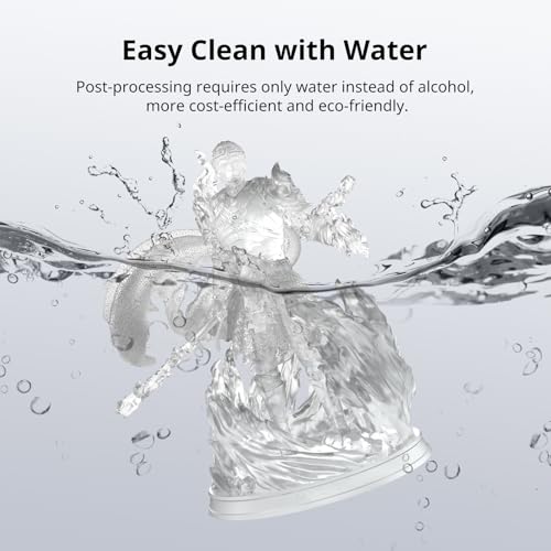 Image of ANYCUBIC Water Washable 3D Printer Resin 2.0 Bundle, 405nm High Precision UV-Curing 3D Resin, Low Shrinkage Photopolymer Resin for LCD Resin 3D Printer (4Packs*1kg Clear, 4kg in Total)