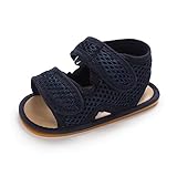 Baby Sandalen Junge Mädchen Sommer Baby Schuhe Babyschuhe Flach Anti-Rutsch Dunkelblau 12-18 Monate (130)