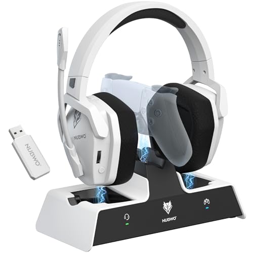 NUBWO G06 Pro Wireless Gaming Headset with Charging Station...