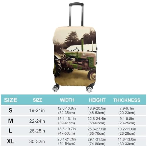 Old Tractor Photo Farm Luggage Cover, Washable Elastic Suitcase Cover Protector Fit 18-32 Inch Luggage2