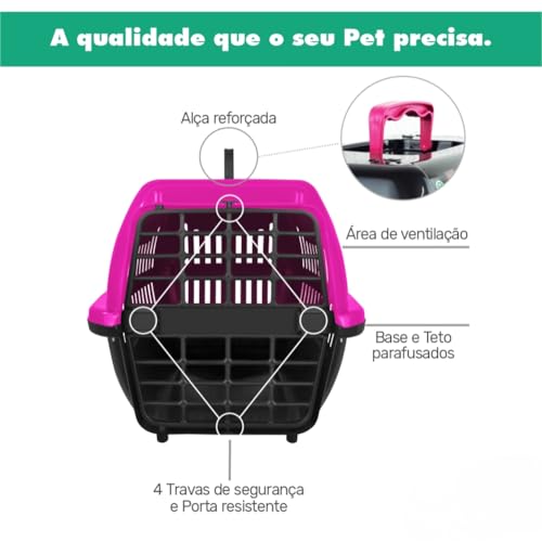 Caixa de Transporte para cachorro Coelho gato e hamister(Preto com Verde Tifany)