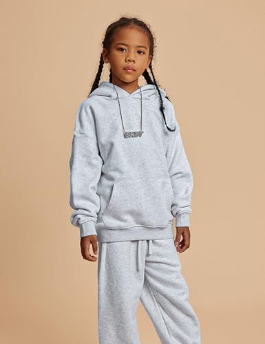 Gihuo Unisex Boys Girls Winter Sherpa Lined Hoodie Kid's Fleece Pullover Hooded Sweatshirt4