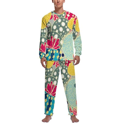 Pyjama Homme Motif Cactus : Ensemble Manche Longue et Pantalon Vêtements de Nuit