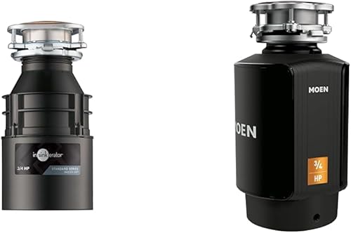 InSinkErator Badger 5XP - Triturador de basura, serie estándar 34 HP y Moen Host Series 34 HP eliminación de basura de alimentación continua con