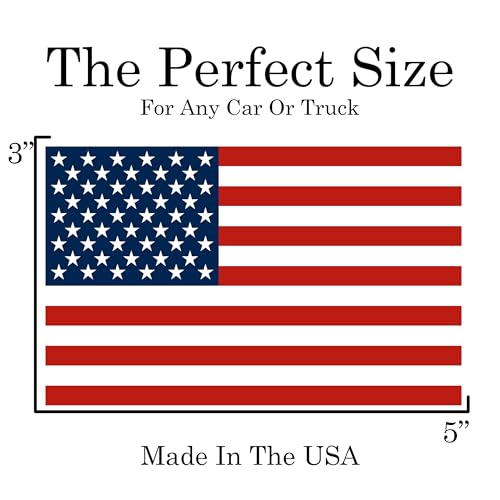 Image of US United States of America USA Flag Car Truck Window Decal Sticker Patriotic Auto Bumper Vinyl for Car Truck (3 Pack)
