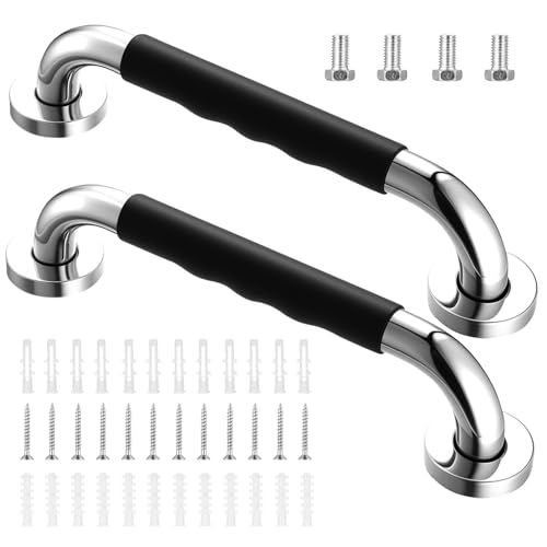 2 Pcs Agarraderas Baño para Mayores, 30cm Barra de Agarre para Baño, Agarrador Ducha Personas Mayores,Asa de Seguridad Asidero Ducha Antideslizante de Acero Inoxidable, Asidero Baño Bañera Cocina