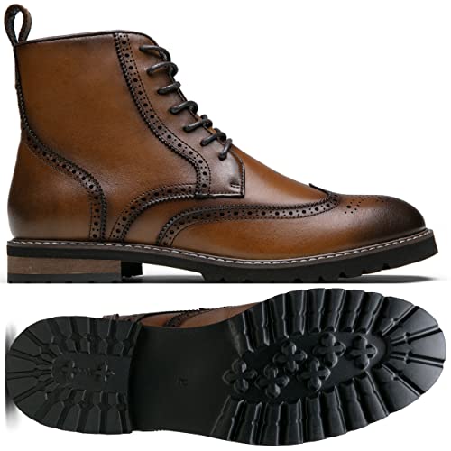 Image of Jousen Mens Boots Premium Leather Cap Toe Casual Boots Chukka Dress Boots for Men