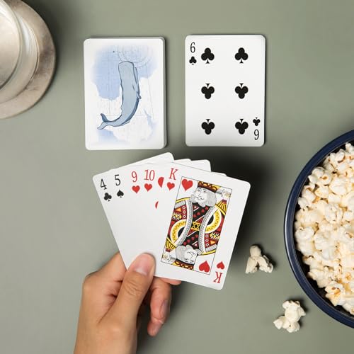 Baraja de juego Whale, Blue, 52 cartas tamaño póker miniatura 2