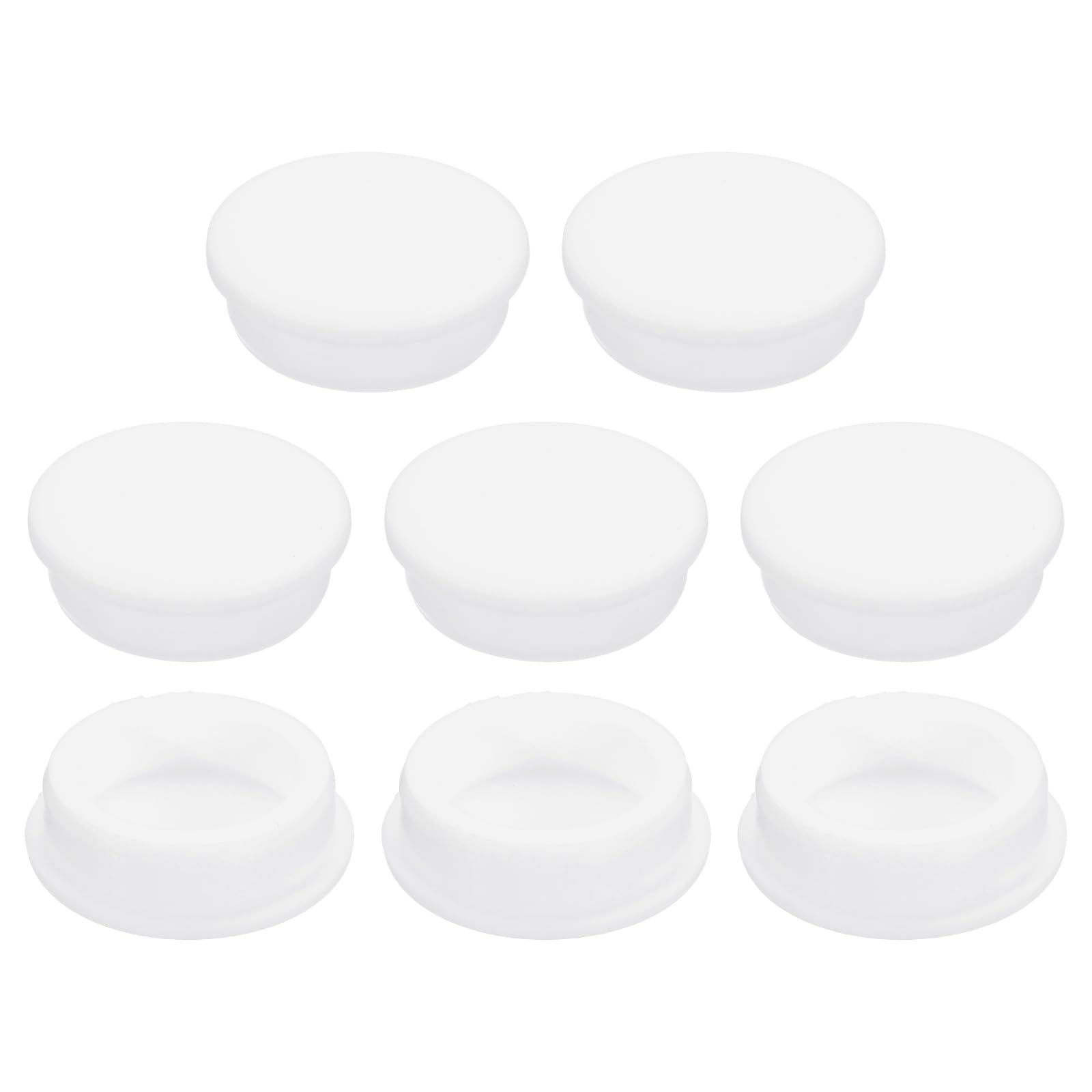 sourcing map 8Pcs Silicone Hole Plug 46.3mm, White High Temp T Type Rubber Stoppers for 45-46mm Hole, Waterproof Button Hole End Covers for Powder Coating, Sealing Plugs, Pipe Holes
