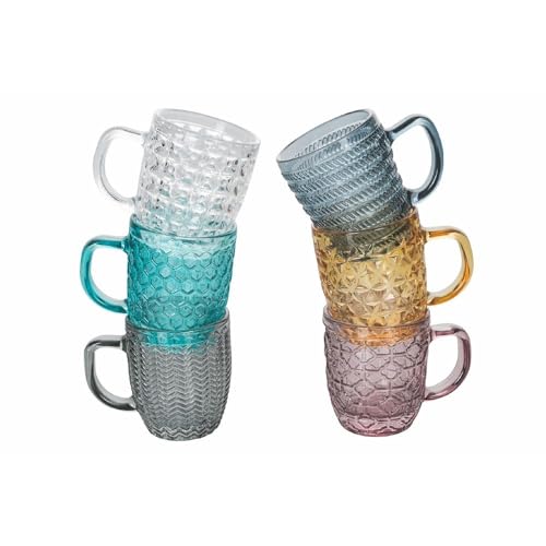 Set 6 tazzine caffè 90 ml in vetro colorato, Geometrie