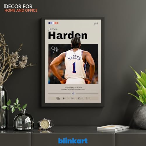 Image of BLINKART Jaylen Brown | Nba Basketball Player | Synthetic Wood Photo Framed Wall Hanging Poster For Room & Office Bedroom Living Boys And Girl Room Home Wall Hanging | 12x18 Inches
