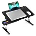 Besign LT05 Adjustable Laptop Table, Lap Desk, Portable Standing Bed Desk, Foldable Sofa Breakfast Tray, Notebook Computer Stand for Reading and Writing, Medium Size, Black