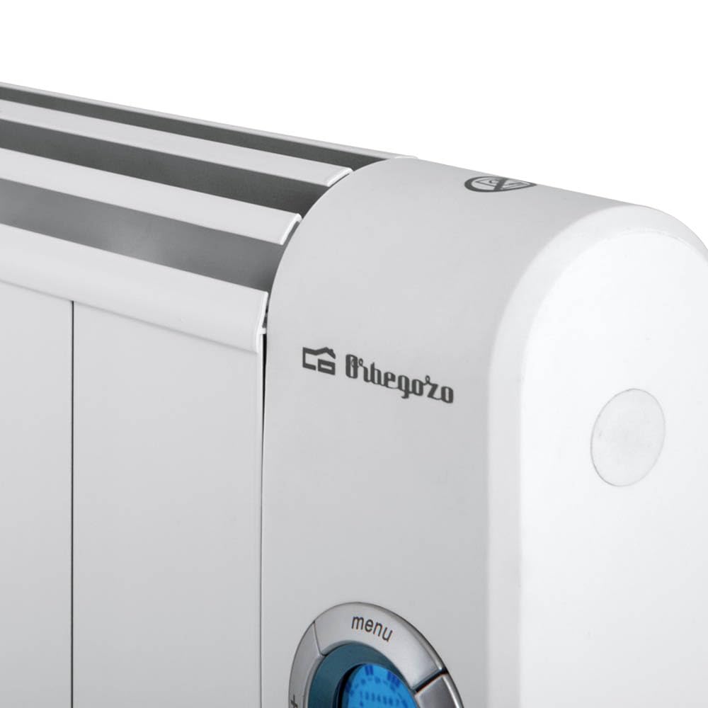 Emisor térmico 3 elementos sin aceite. Potencia 500 W. Cuerpo en aluminio. Crono termostato digital. Pantalla LCD.