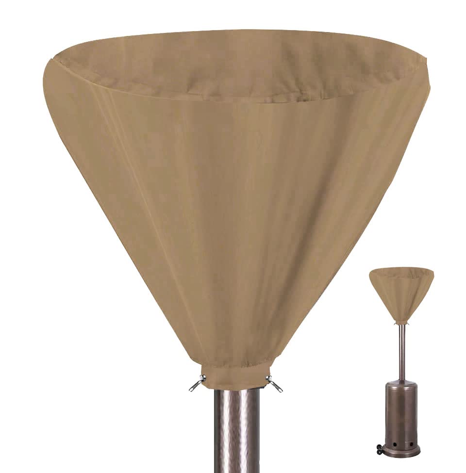 7QueenBrown Round Patio Heater Cover Head Waterproof with Zipper, Standup Classic Terrace Outdoor Heater Covers for Standing Heater (Top Cover Only) (Brown)