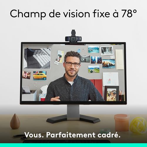 Logitech C920e Webcam HD 1080p grand angle avec microphone intégré pour ordinateur - 3