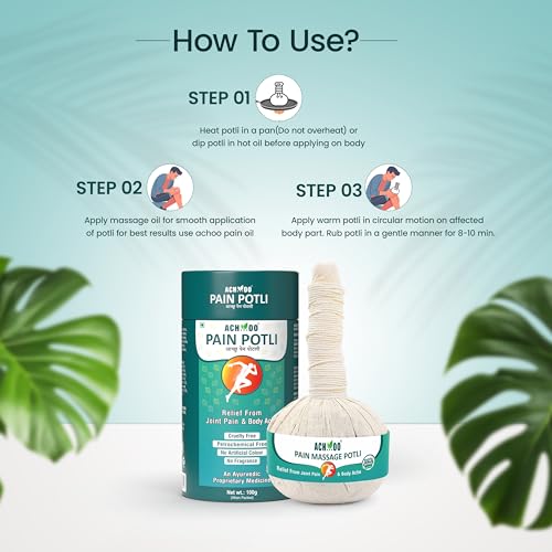 Image of ACHOO Pain Massage Potli - 100% Ayurvedic Herbal Healing Massage For Joint And Muscle Pain Relief | Loosen Up Tense Knotted Muscles, Release Stress And Muscle Tension (1 count)