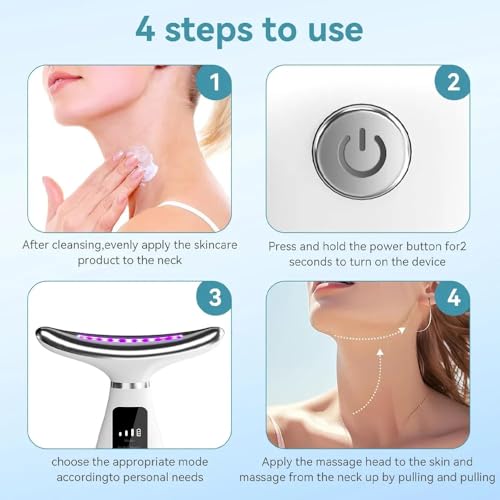 Image of SHOPOGENIX 7-in-1 Beauty Massager for Face and Neck Based on Thermal and 3-Speed VibrationTechnologies for Skin Care Firm Tightening and Smooth For all skin type.