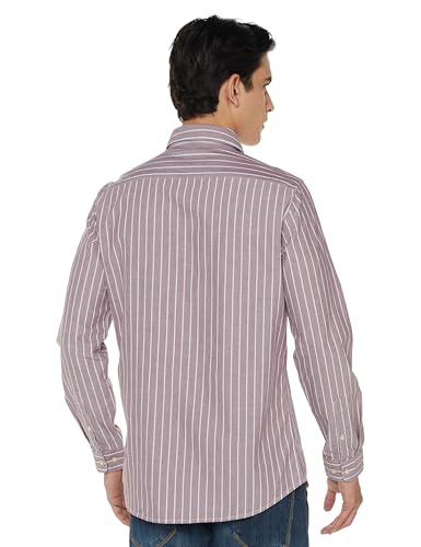 Image of Van Heusen Men Cotton Modern Fit Casual Oxford Stripes Shirts| Effortless Ironing | Superior Fit