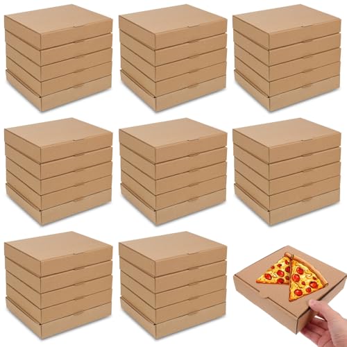 RHBLME 30 Pack Kraft Pizza Boxes Bulk, 6.3