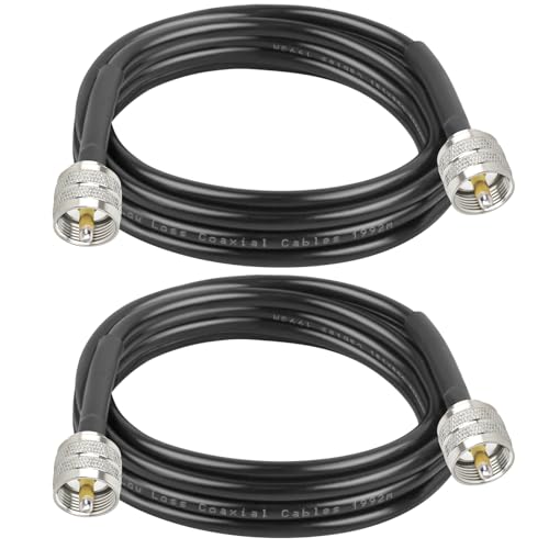 XRDS -RF RG58 Coax CB Cable 6FT-2PCS, 50 Ohm with PL-259 UHF Male Connectors – Flexible &amp; Durable Coaxial Cable for CB Radio, Ham Radio, Antenna, SWR Meter, SDR