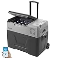 VEVOR Car Refrigerator, 12 Volt Car Refrigerator Fridge, 50 L Single Zone Portable Freezer with Wheels and Handle, -4?-68?, 12/24V DC and 100-240V AC Compressor Cooler for Outdoor, Camping