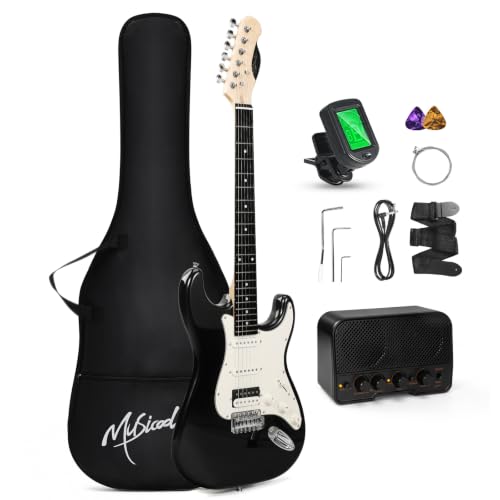 Musicool 39' Beginner Electric Guitar Starter Kit with Amp for Adult, Black | Full-size Solid Body...