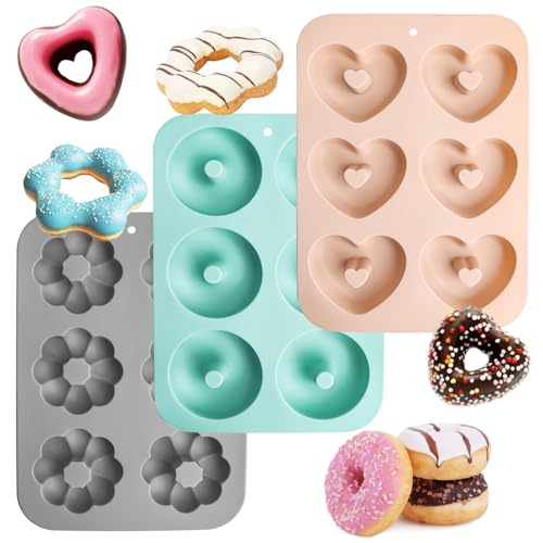 Byffoer 3 Stück Donuts Backform,Kuchenform Donutform Silikon,Silikon Antihaft Donut Formen für Kuchen Bagels Muffins Donutmaker Backmatte Zur Verwendung mit Schokolade, Süßwaren, Eis, Kuchen, Kekse Byffoer 3 Stück Donuts Backform,Kuchenform Donutform Silikon,Silikon Antihaft Donut Formen für Kuchen Bagels Muffins Donutmaker Backmatte Zur Verwendung mit Schokolade, Süßwaren, Eis, Kuchen, Kekse