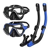 G2RISE SN02 Schnorchelset Erwachsene - Tauchermaske Taucherbrille Trockenschnorchel mit Breath Easy Airflow Tech & Anti-Fog Design für Herren und Damen (Kommt mit einem zusätzlichen Mundstück)