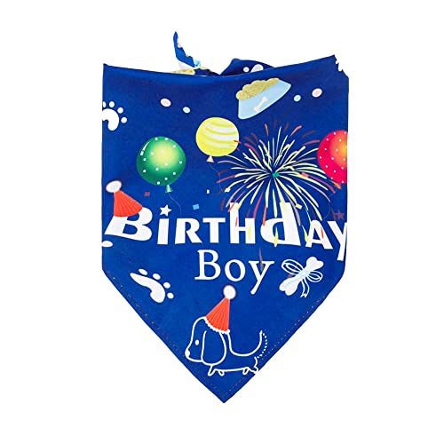 Hund Geburtstag Bandana große Rasse Mädchen & Junge Weicher Hund Dreieck Schal Lätzchen Zubehör Waschbar Verstellbar Haustier Halstuch Party Supplies für Kleine Mittlere Katzen Haustiere (Blau) Cover