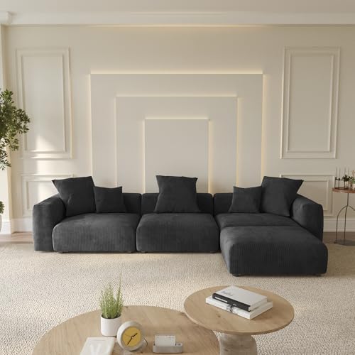 WJShome Cloud Couch Modular Sectional Sofa,141.73inch L Shaped Couch,Oversized Corduroy