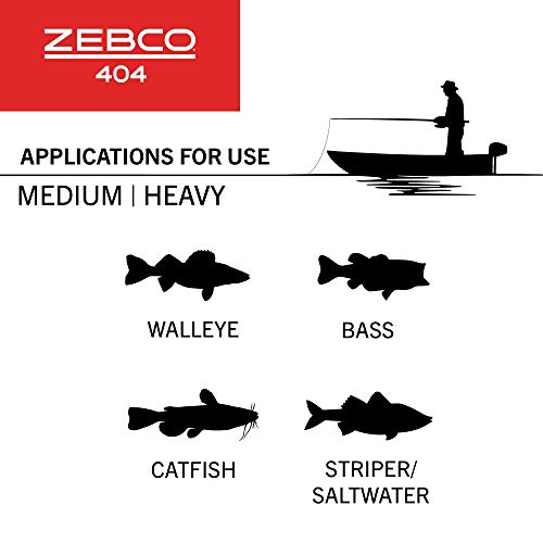 Zebco Carretel de pesca Spincast 404, carretel de tamanho 40, recuperação de mão direita, alerta de