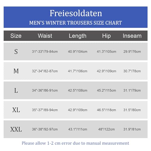 Freiesoldaten Men's Outdoor Winter Trousers Water-Resistant Softshell Fleece Lined Hiking Ski Trekking Walking Pants Grey - Image 7