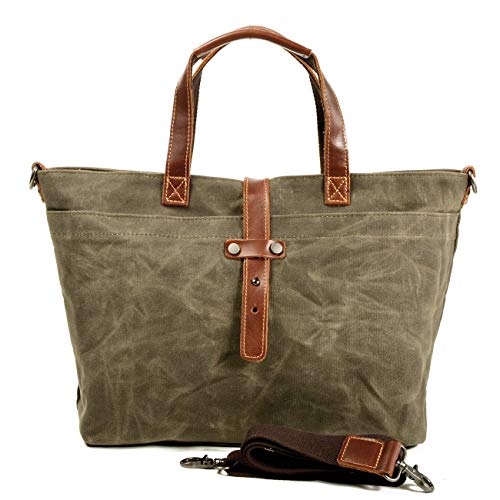 Image of Tote Bag For Women Large Leather Canvas Work Shoulder Bag And Foldable Travel Purse Satchel Bags With Strap