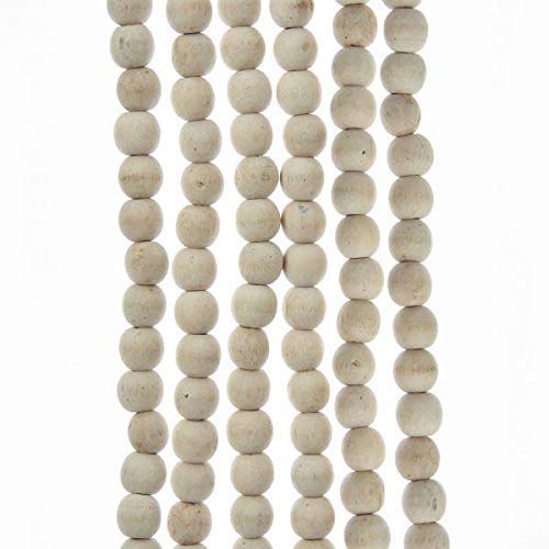 Milen Products Home D cor Kurt Adler 9 Natural Wood Finish Bead Garland Christmas Decor-Set of 3