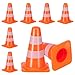 Gatuida 7pcs Mini Traffic Cones, Tiny Simulation Road Parking Signs, Orange Plastic Roadblock Toy for Kids Construction Theme Party Favors
