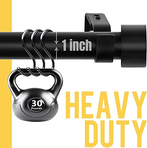 Zeerobee Curtain Rods For Windows 66 To 120, 1 Inch Black Curtain Rod Set, Heavy Duty Drapery Rods With Adjustable Curtain Rods, Outdoor Modern Curtain Rod With Simple End Caps, 32"-120" #TOP3