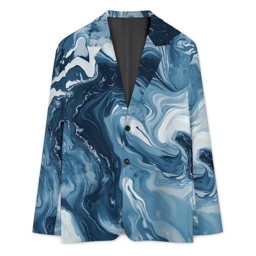 Swirling Marble Pattern Classic Suits Blazer for Men Business Tuxedo Jacket Sport Coat Two Buttons3