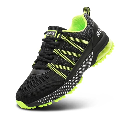 Sumateng Zapatos para Correr Hombre Mujer Air con Absorción de Impactos de Aire Zapatillas de Deportes Tenis Sneakers Gimnasio Entrenamiento Exterior Calzado Deportivo Green 36EU