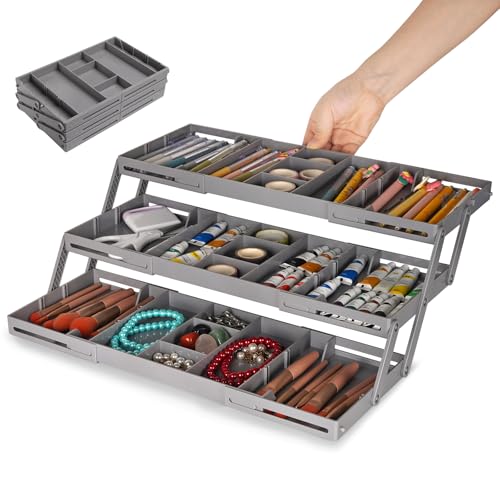 3 Tier Drawer Organizer - Expandable Junk Drawer Organizers Smart
