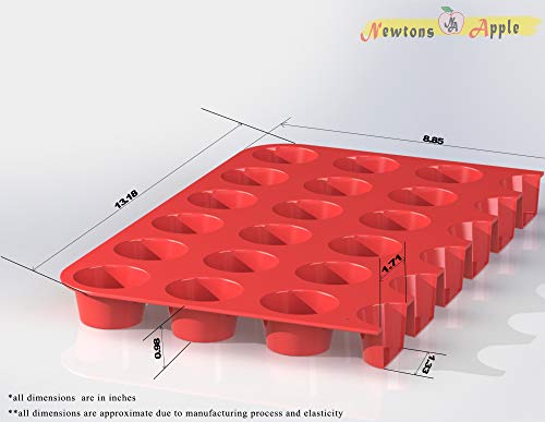 Rust Free Universal 24 Cups Silicone Mini Mold For Christmas Muffins Ice Coffee Cubes Keto Fat Bombs Snacks Wax Or Soap Samples For Everyday Use, 2 In A Pack From Newtons Apple #TOP1