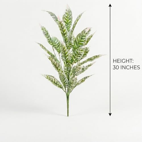 Image of Dekorly Artificial Plant Leaves Tropical Monstera Large Artificial Plants Fake Zebra Leaf Plastic Palm Tree Branch for Home Garden Decor | 26 Leaves (Green-G, Height : 76CM)