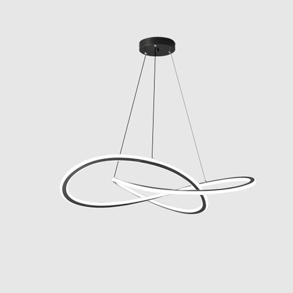 KXEcoLife led minimalist full spectrum chandelier, modern ring creative dining room main light, table bar light fixture,60cm